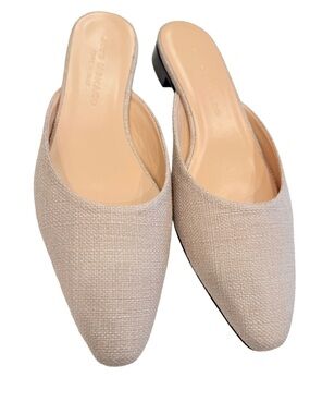 Club Monaco Zaydie Linen Mules Slip On Natural Beige Color Sz 6 NIB